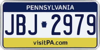 PA license plate JBJ2979