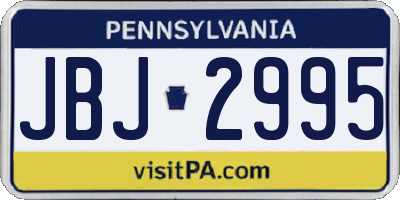 PA license plate JBJ2995