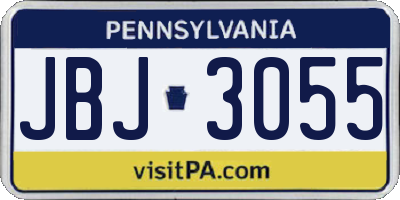 PA license plate JBJ3055