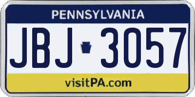 PA license plate JBJ3057