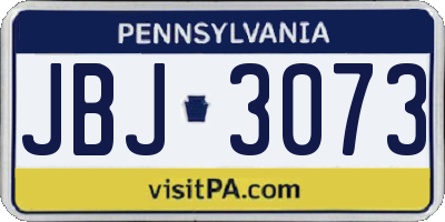 PA license plate JBJ3073