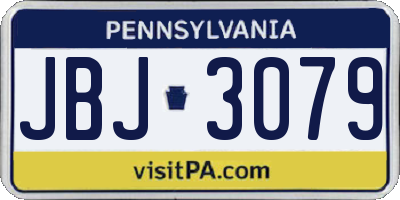 PA license plate JBJ3079