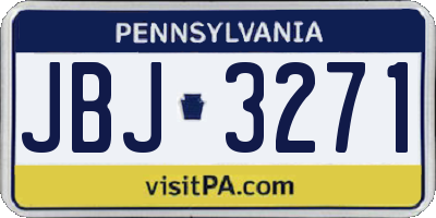 PA license plate JBJ3271