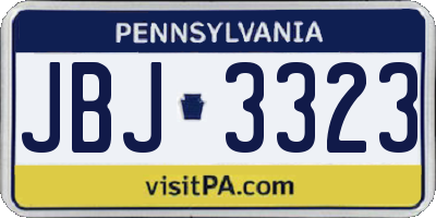 PA license plate JBJ3323