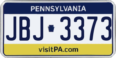 PA license plate JBJ3373