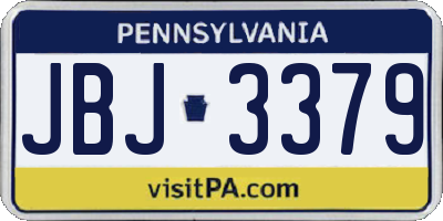 PA license plate JBJ3379