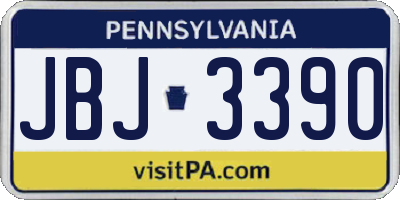 PA license plate JBJ3390