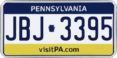 PA license plate JBJ3395