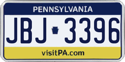 PA license plate JBJ3396