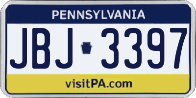 PA license plate JBJ3397