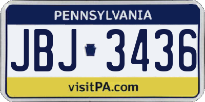 PA license plate JBJ3436