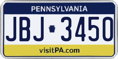 PA license plate JBJ3450