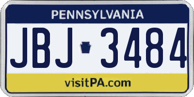 PA license plate JBJ3484