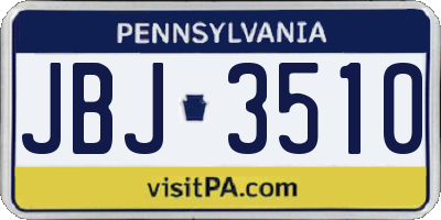 PA license plate JBJ3510