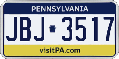 PA license plate JBJ3517