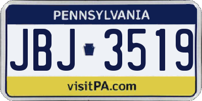 PA license plate JBJ3519