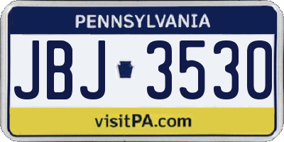 PA license plate JBJ3530