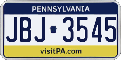 PA license plate JBJ3545