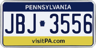 PA license plate JBJ3556