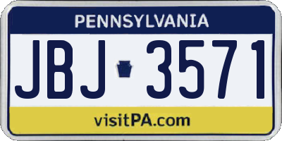 PA license plate JBJ3571