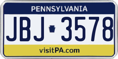 PA license plate JBJ3578