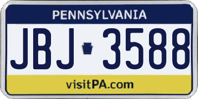 PA license plate JBJ3588