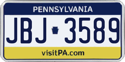 PA license plate JBJ3589