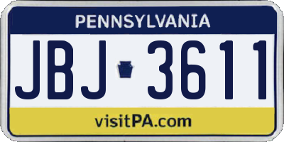 PA license plate JBJ3611