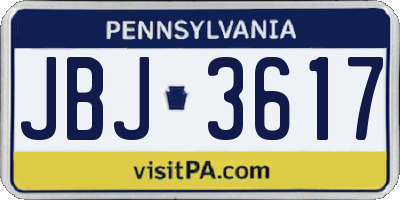 PA license plate JBJ3617
