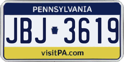 PA license plate JBJ3619