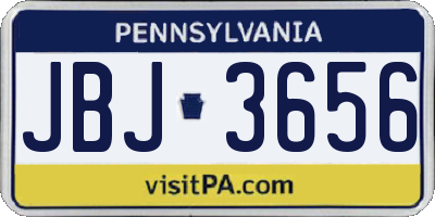 PA license plate JBJ3656