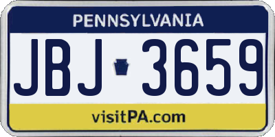 PA license plate JBJ3659