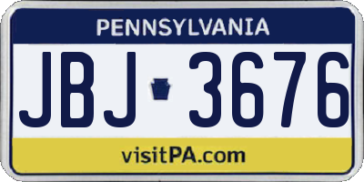 PA license plate JBJ3676