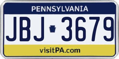 PA license plate JBJ3679