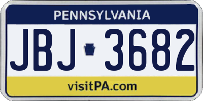 PA license plate JBJ3682