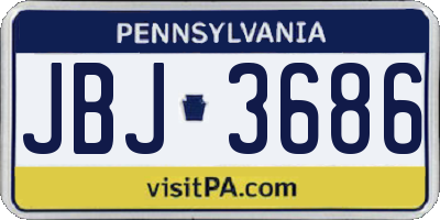 PA license plate JBJ3686