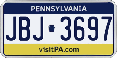 PA license plate JBJ3697
