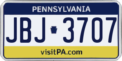 PA license plate JBJ3707