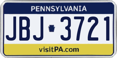 PA license plate JBJ3721