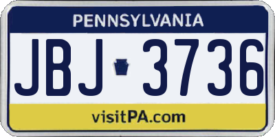 PA license plate JBJ3736