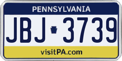 PA license plate JBJ3739