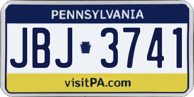 PA license plate JBJ3741