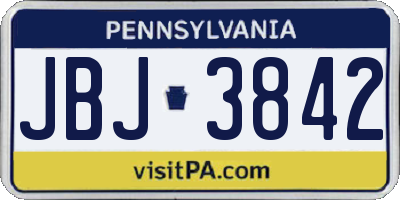 PA license plate JBJ3842