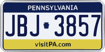 PA license plate JBJ3857