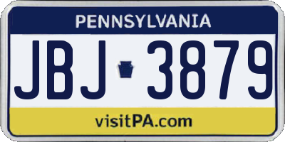 PA license plate JBJ3879