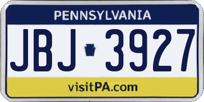 PA license plate JBJ3927