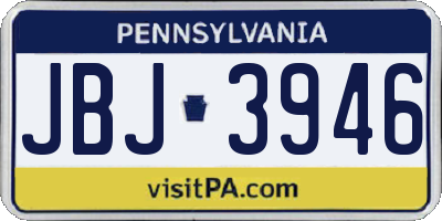 PA license plate JBJ3946