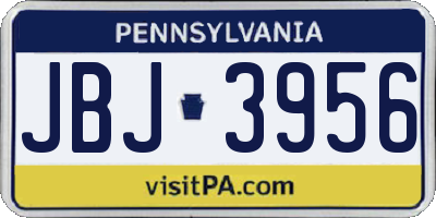 PA license plate JBJ3956