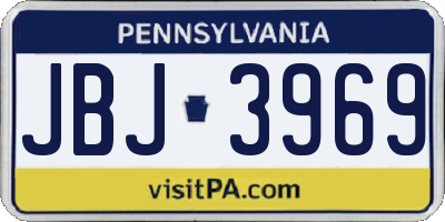 PA license plate JBJ3969