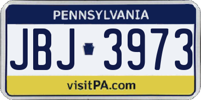 PA license plate JBJ3973